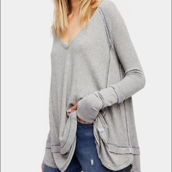 Free People Tops - We the Free | NWT Gray Laguna Thermal Top